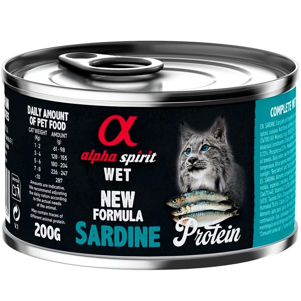 Вологий корм для дорослих котів Alpha Spirit Sardine з сардиною 200гфото1
