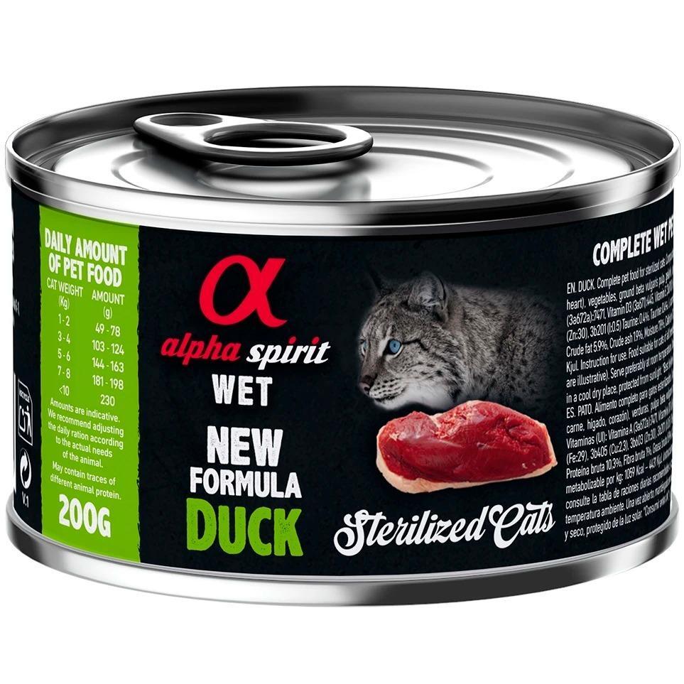 Вологий корм для стерилізованих котів Alpha Spirit Duck Sterilized Cat з качкою 200гфото1