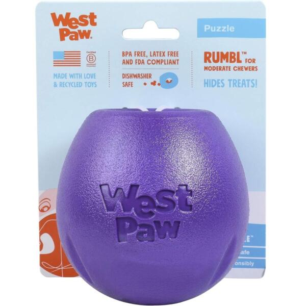 

Игрушка для собак West Paw Rumbl Large Eggplant большой 10см фиолетовый