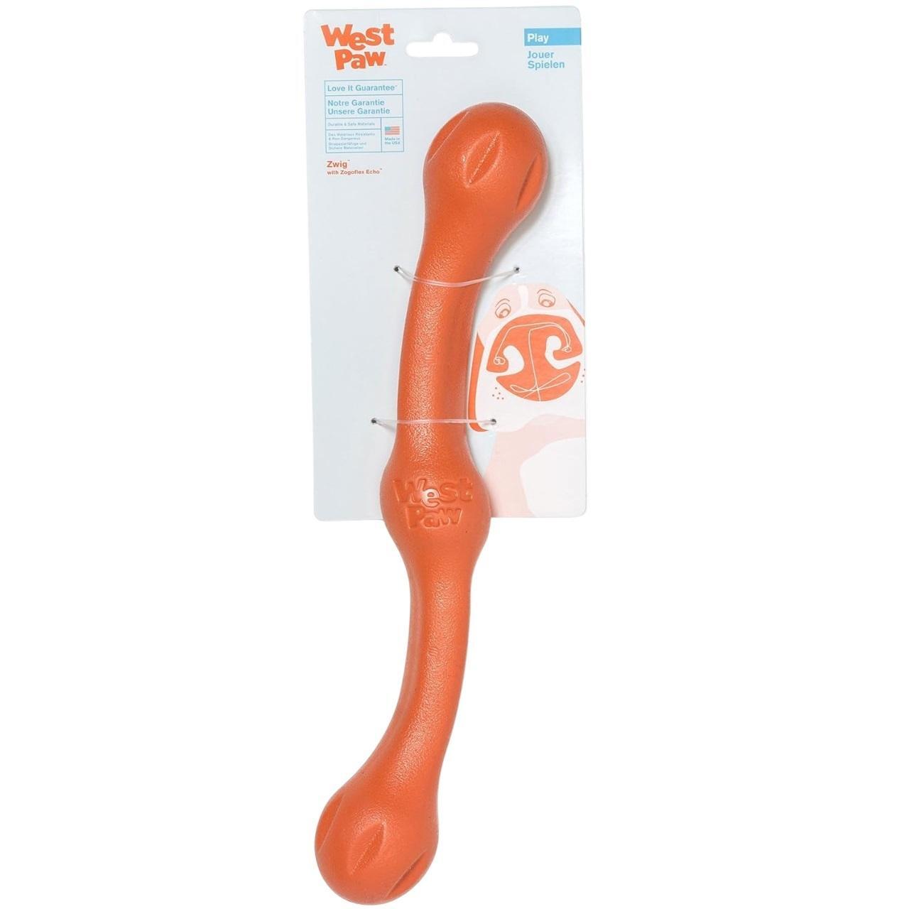 Игрушка для собак West Paw Zwig Large Melon ветка большая 35см оранжевая фото 1