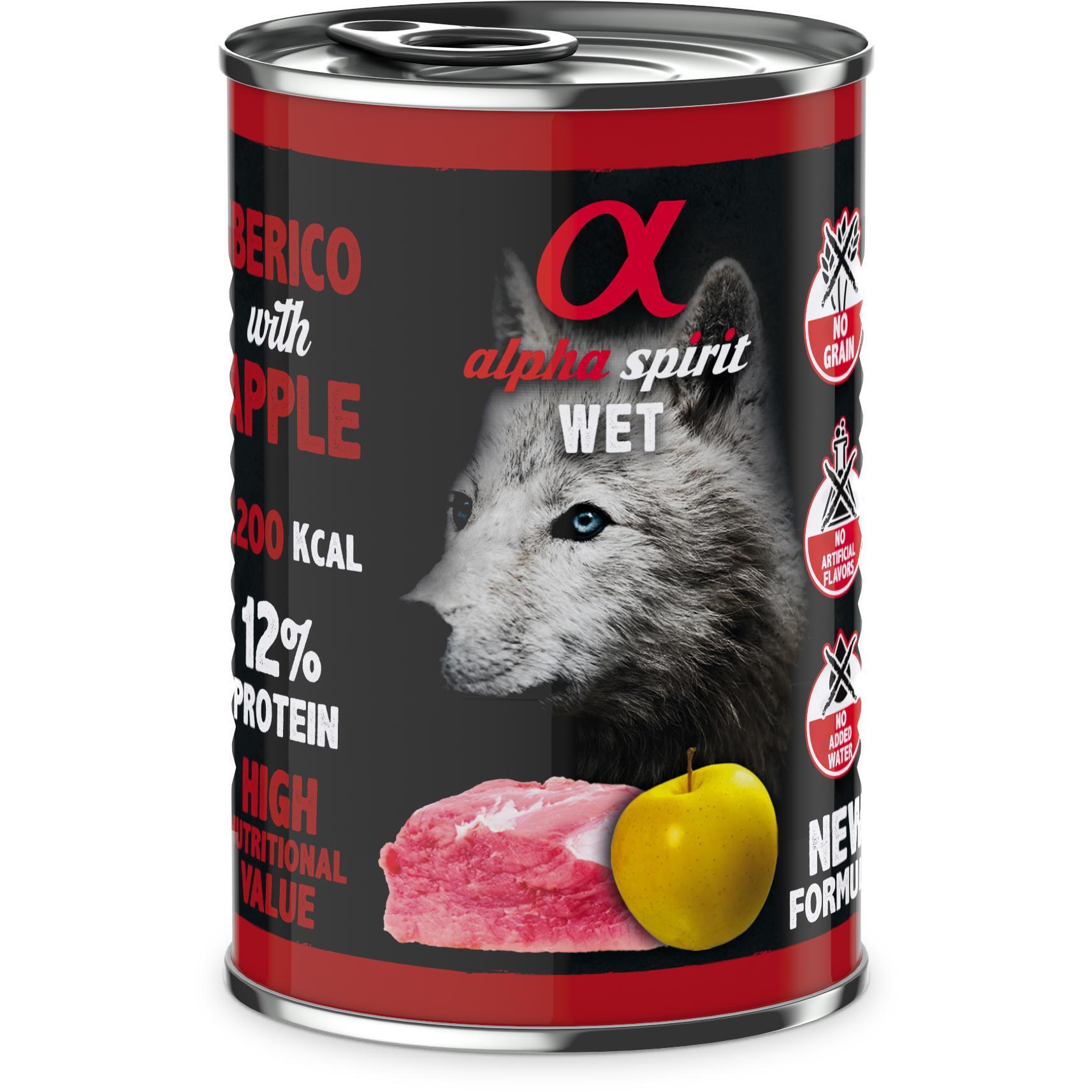 Вологий корм для дорослих собак Alpha Spirit Iberian Pork With Yellow Apple з іберійською свининою та яблуками 400гфото1