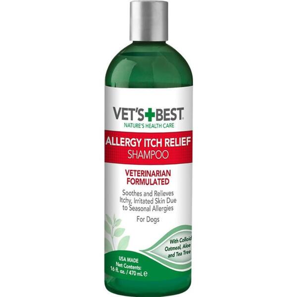 

Шампунь для собак Vet`s Best Allergy Itch Relief Shampoo при аллергии для чувствительной кожи, устраняет зуд и раздражен