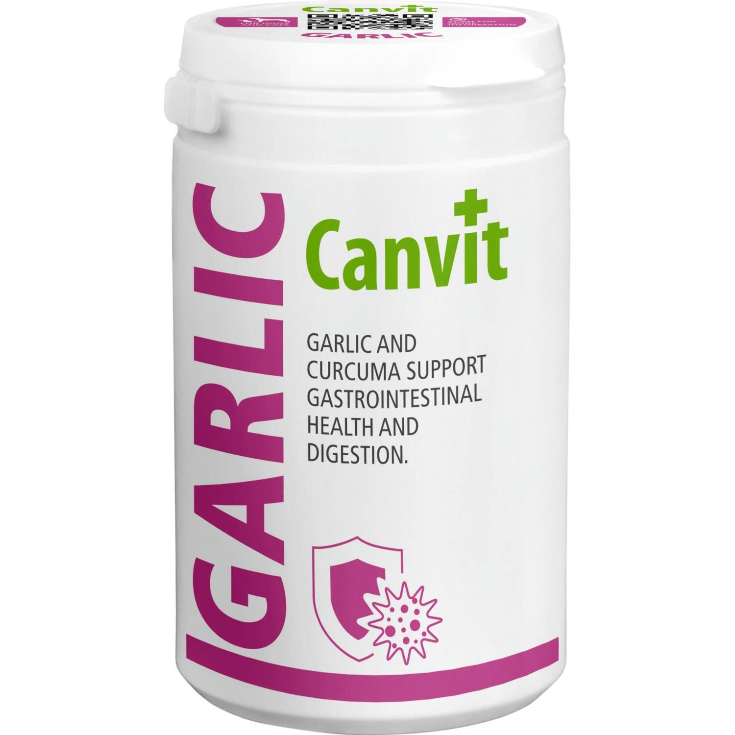 Кормовая добавка для собак и кошек Canvit Garlic с чесноком, куркумой, ромашкой в ​​комбинации с витамином В12 230g фото 