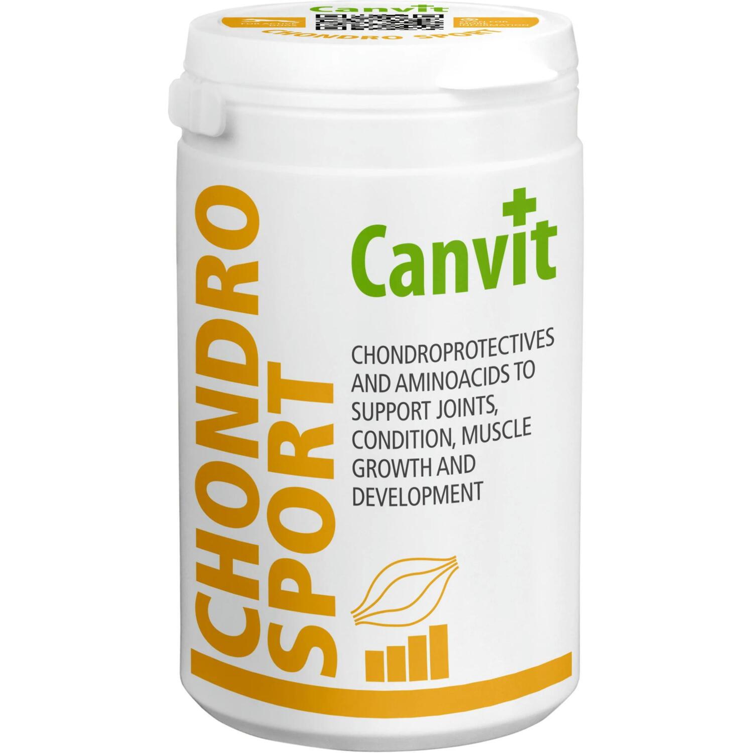 Кормовая добавка для собак Canvit Chondro Sport для поддержания здоровья суставов и хрящевой ткани активных собак 230г фото