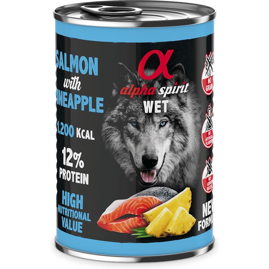 Вологий корм для дорослих собак Alpha Spirit Salmon with Pineapple з лососем та ананасами 400гфото