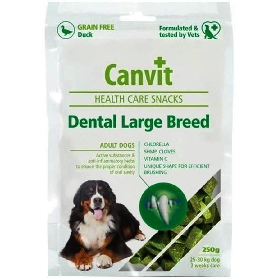 Лакомство для взрослых собак Canvit Dental LB для больших пород для ежедневного ухода за зубами и полостью рта 250г фото
