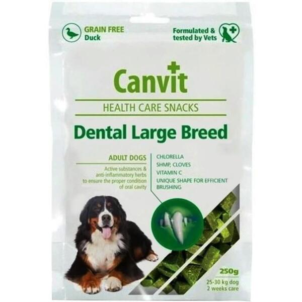 

Лакомство для взрослых собак Canvit Dental LB для больших пород для ежедневного ухода за зубами и полостью рта 250г