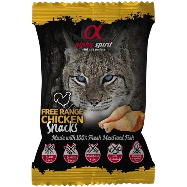 

Лакомство для кошек Alpha Spirit Cat Snacks Chicken кубики из курятины 50г
