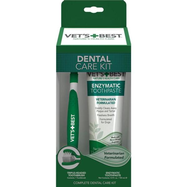 

Зубная паста и зубная щетка для собак Vet`s Best Dental Care Kit 103мл