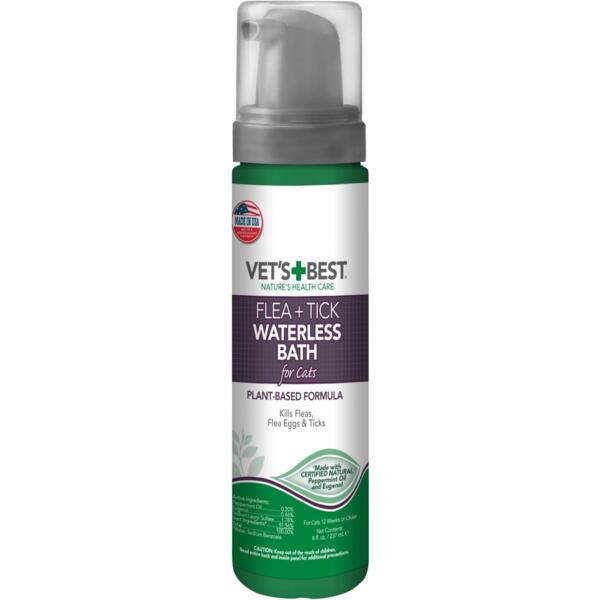 

Моющая пена для кошек Vet`s Best Flea&Tick Waterless Bath от блох, клещей и москитов 147мл