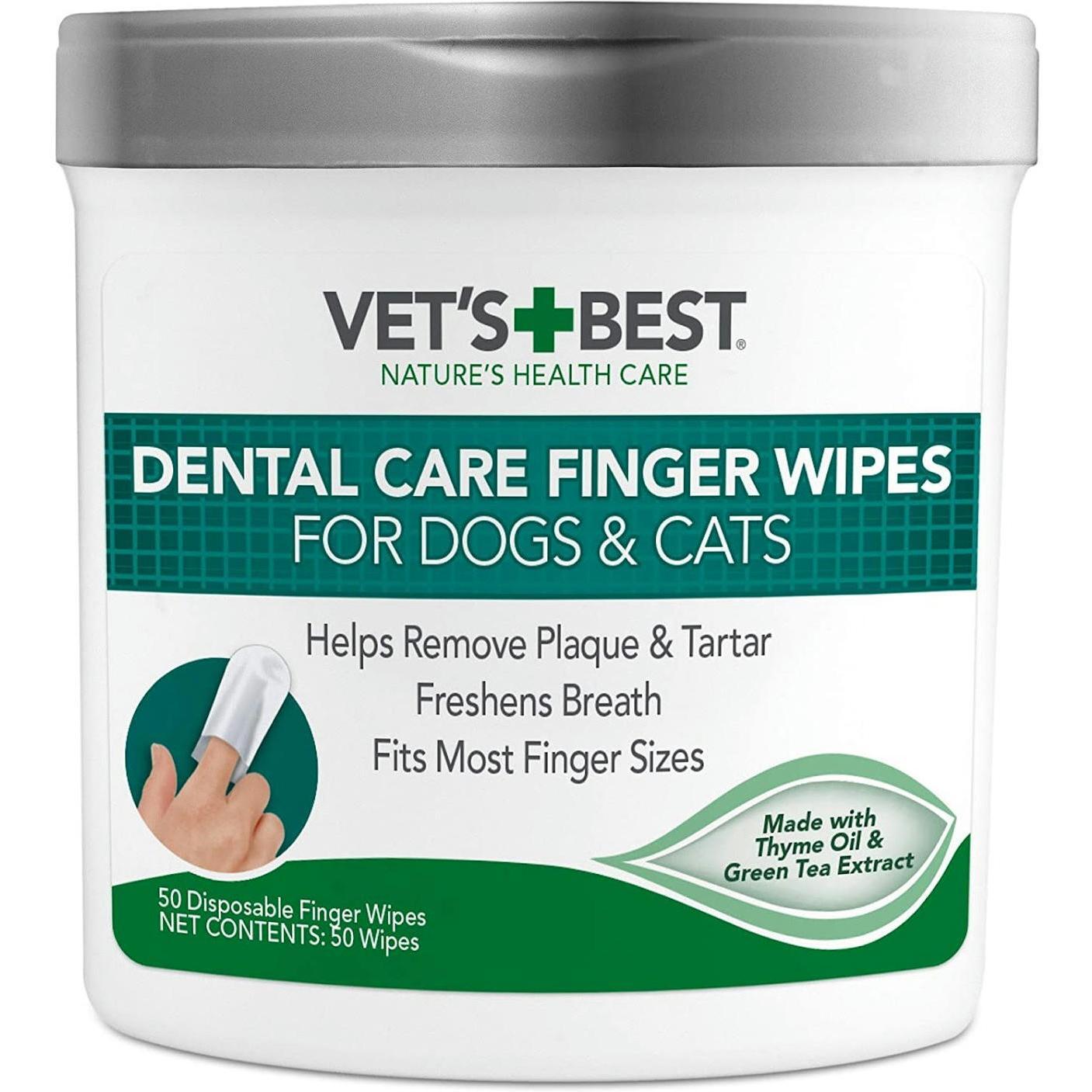 Серветки для собак Vet`s Best Clean Teeth Wipes для догляду за ротовою порожниною 50штфото1