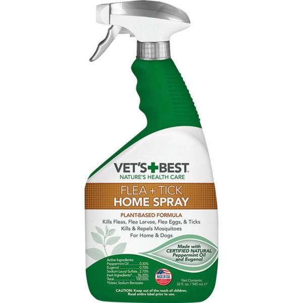 

Спрей для собак Vet`s Best Natural Flea & Tick Home Spray от блох, клещей и москитов для собак и дома 945мл