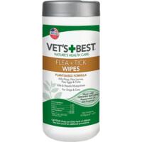 Вологі серветки для собак Vet`s Best Flea&Tick Wipes від бліх та кліщів 50шт