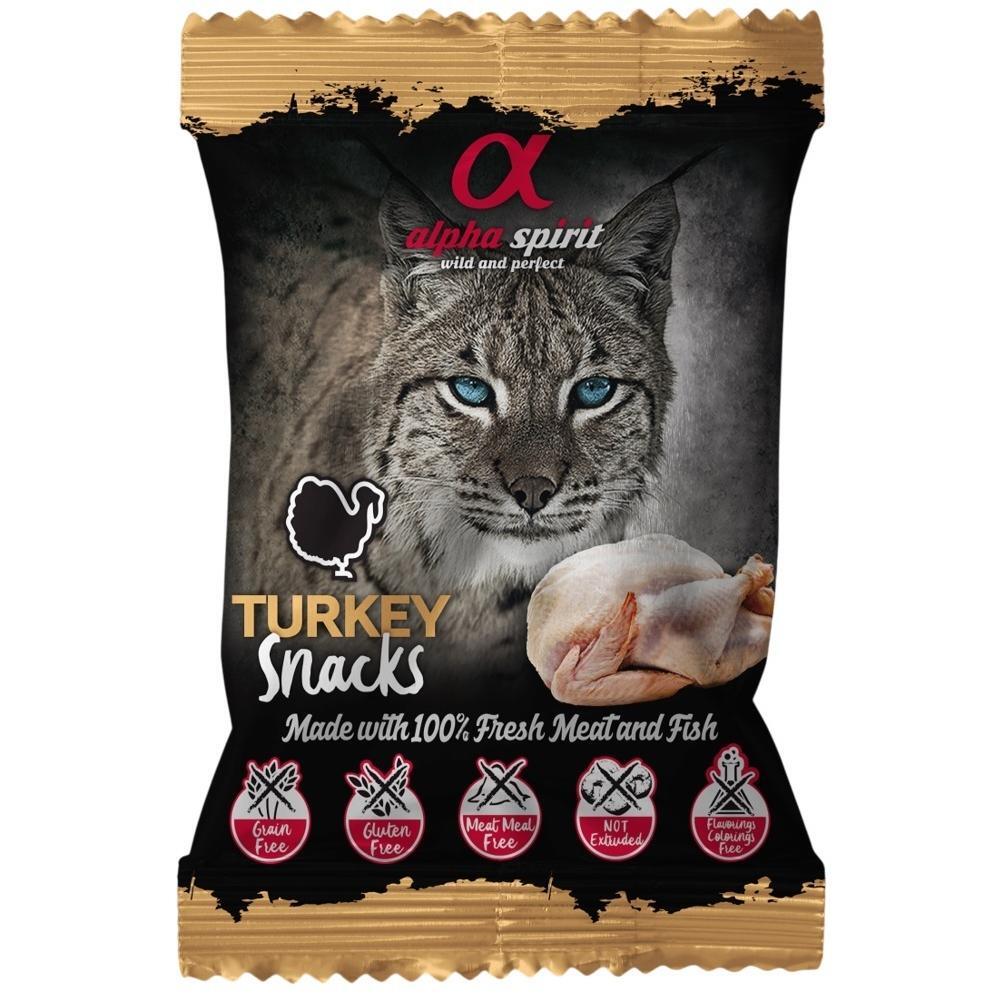 Ласощі для котів Alpha Spirit Cat Snacks Turkey кубики з індички 24*50гфото