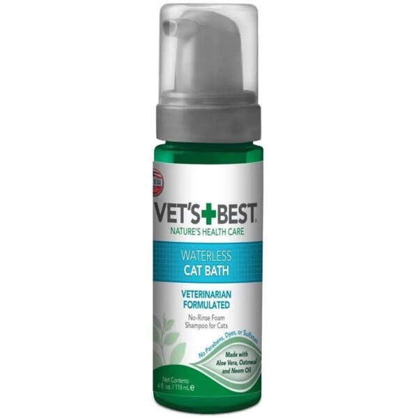 

Пена для экспресс купания котов Vet`s Best Waterless Cat Bath 118мл