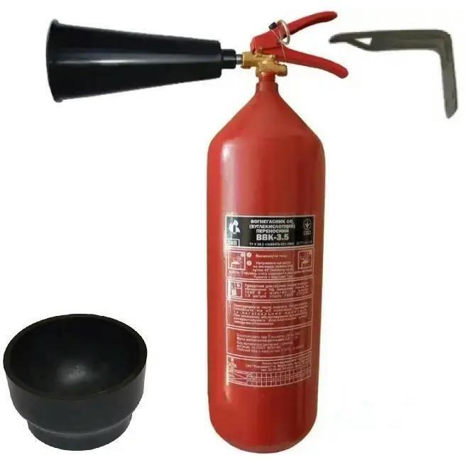 Огнетушитель углекислотный Poputchik Хладар ВВК-3,5 с подставкой (04-040-IS) фото