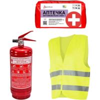 Набор автомобилиста Poputchik с аптечкой АМА1 ДСТУ ОП-2+Аптечка+Жилет (33-029-IS)