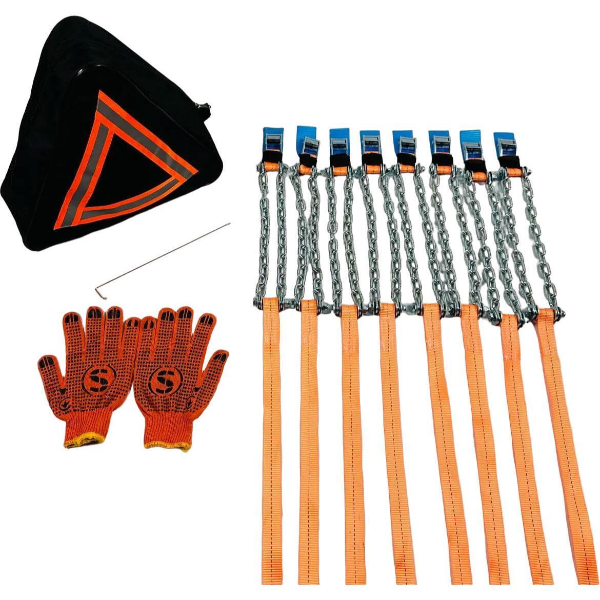 Ланцюги противобуксовочні на колеса Poputchik R13-R17 для легкових авто в сумці 8шт (22-024-IS)фото1