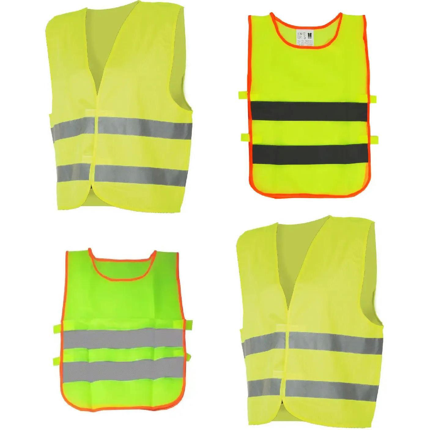 Набор светоотражающих жилетов Poputchik 2 взрослых + 2 детских зеленые (05-013-IS) фото 1