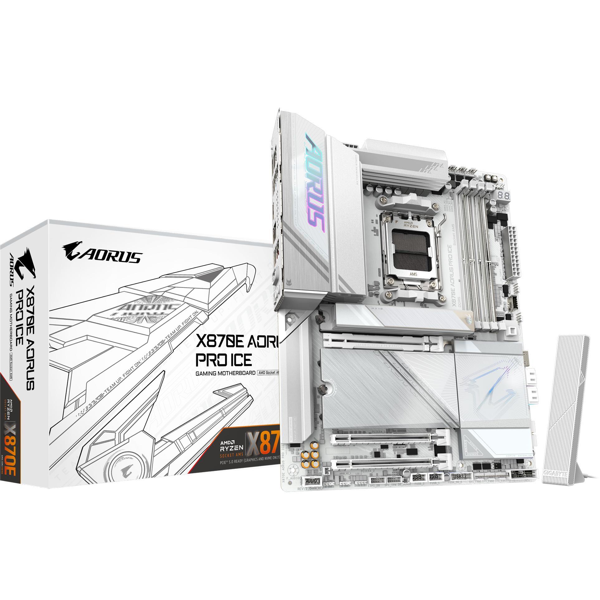 Материнська плата GIGABYTE X870E AORUS PRO ICE (X870E_AORUS_PRO_ICE)фото1
