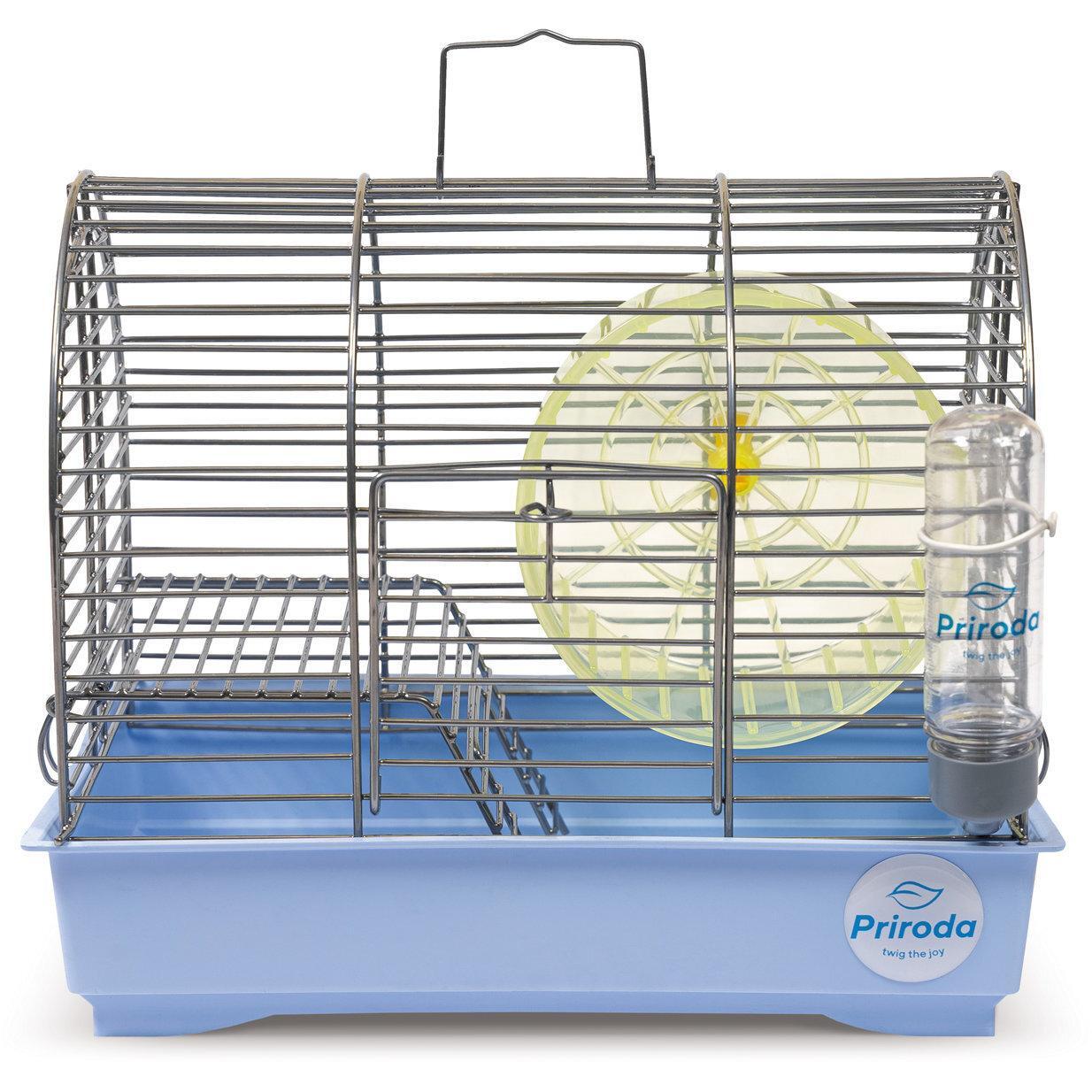 Клетка для грызунов Природа Фаворит с колесом 30*20*24 Хром/голубая фото 