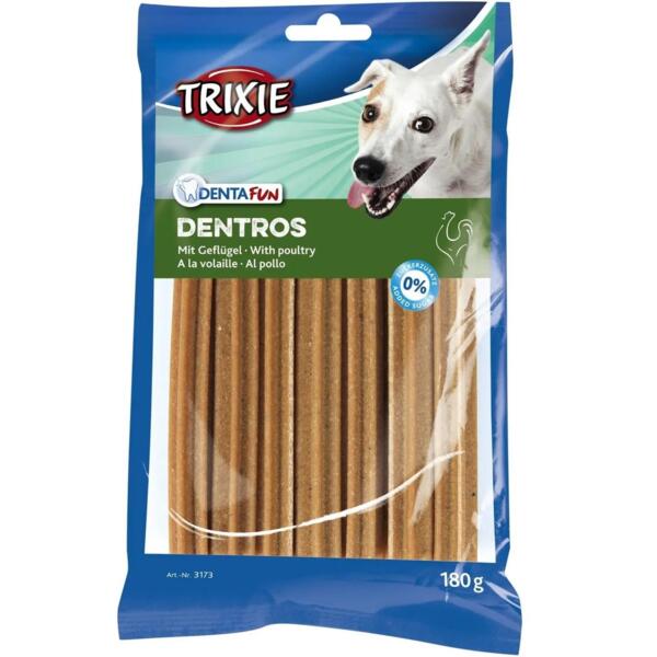 

Лакомство для собак Trixie Dentros жевательные кусочки с мясом птиц 180г 7шт/упак