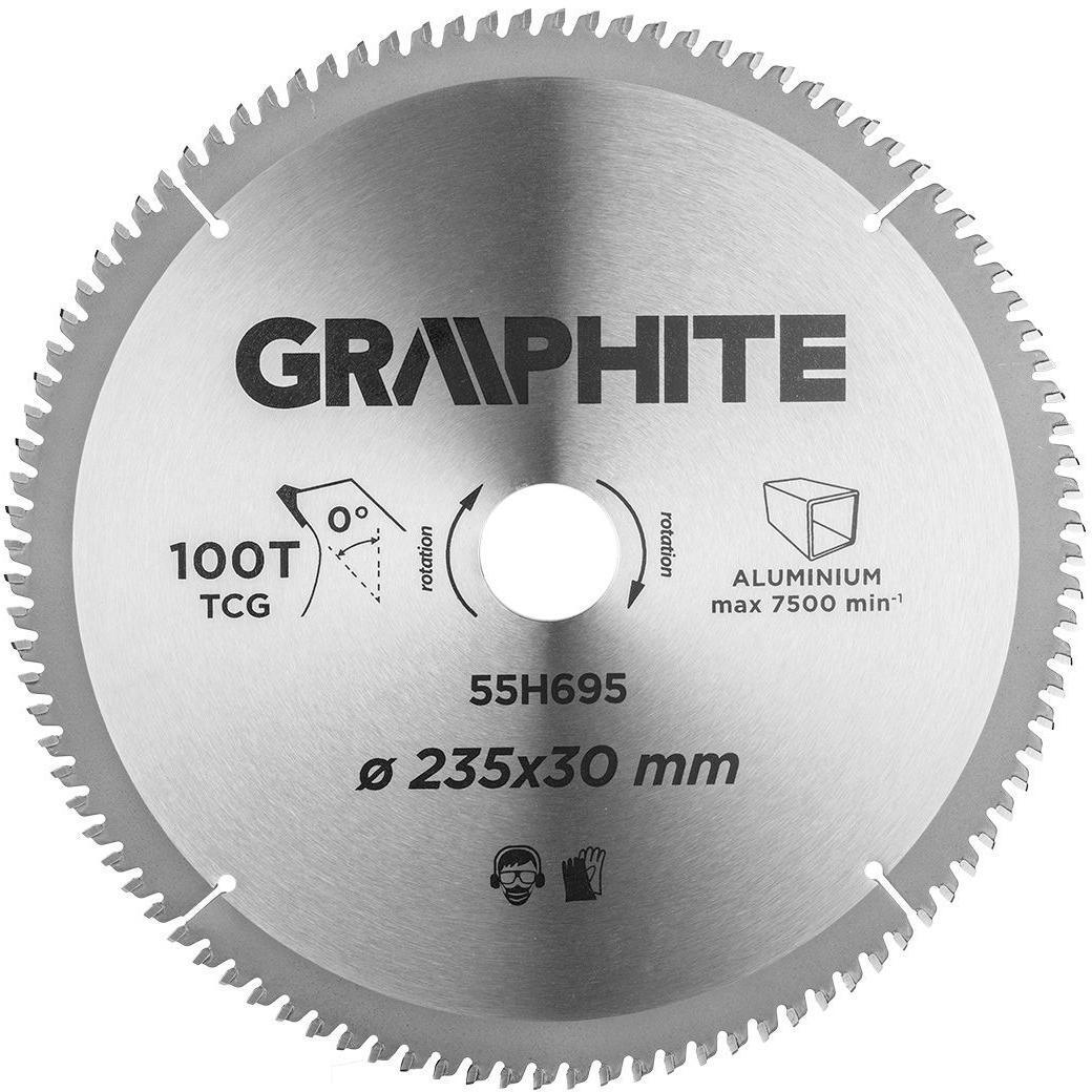 Диск пильний Graphite по алюмінію, 235х30мм, 100 зубів (55H695)фото1