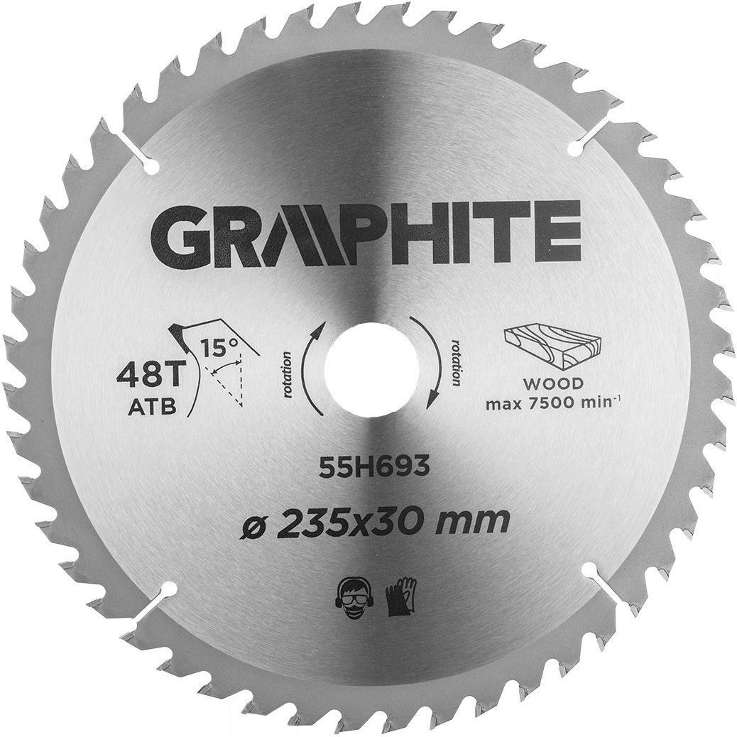 Диск пильний Graphite по дереву, 235х30мм, 48 зубів (55H693)фото1