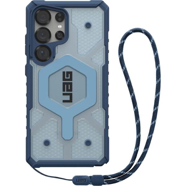 Акція на Чехол + ремешок UAG для Samsung Galaxy S25 Ultra, Pathfinder Clear with Magnet Bundle, Blues Lanyard (2144831BV03) від MOYO