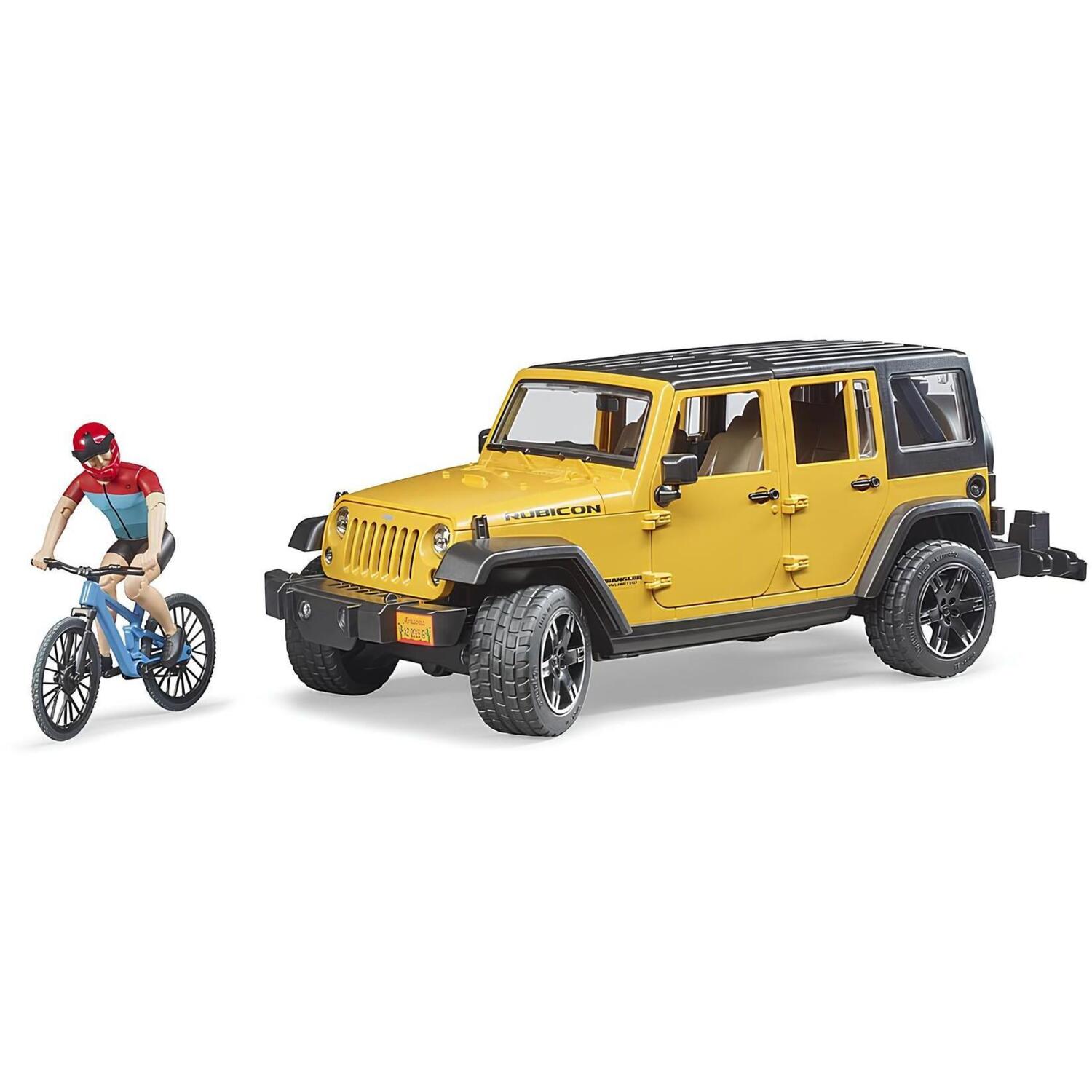 Набор Bruder - Автомобиль Jeep Wrangler Rubicon с велосипедистом на велосипеде (2543) фото