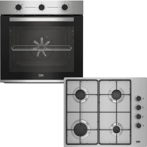 Комплект варочная поверхность газовая Beko HIGG64123SX + духовой шкаф Beko BBIE12100XC