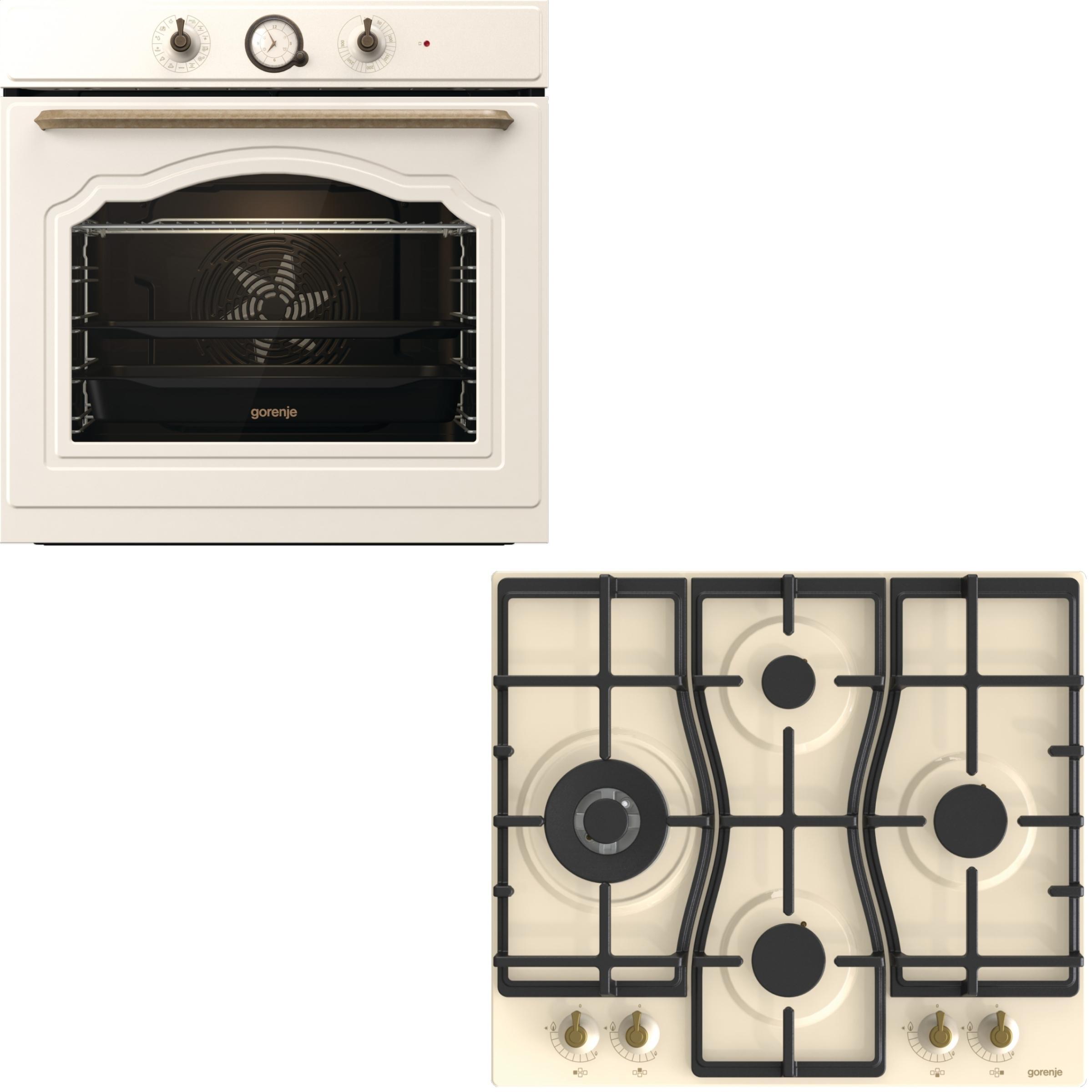 Комплект варильної поверхні газової Gorenje GW6D42CLI + духовий шафа Gorenje BOS67371CLIфото1