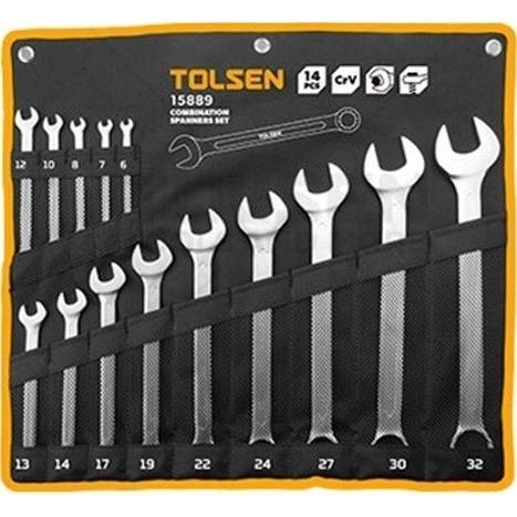 Ключі комбіновані Tolsen Профі, набір 14шт, 6-32мм, CrV (15889)фото1