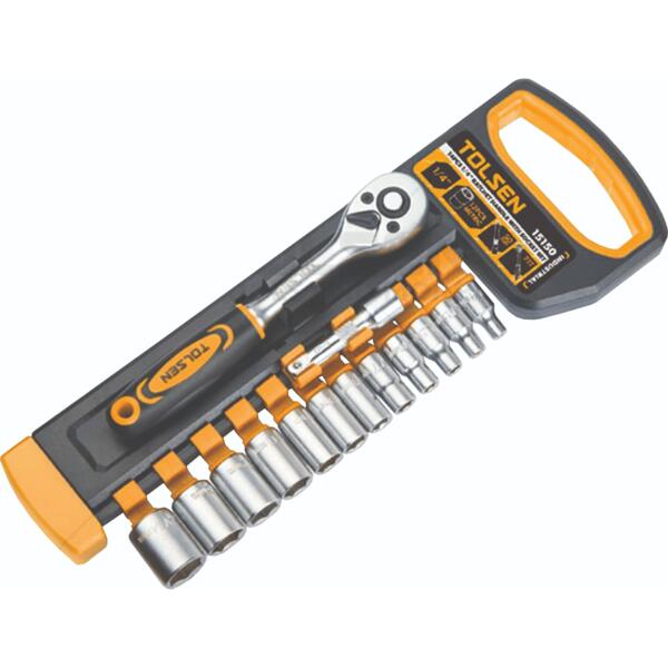 

Набор инструментов Tolsen Профи, набор торцевых головок 1/4", 14шт, CrV (15150)