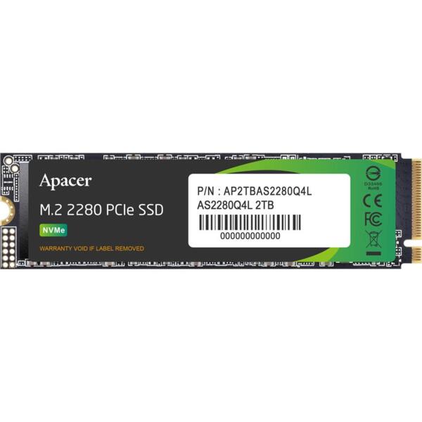 

Накопитель SSD APACER M.2 2TB PCIe 4.0 Q4L (AP2TBAS2280Q4L-1)