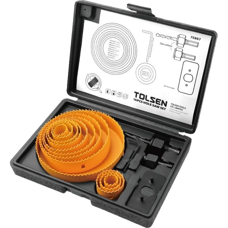 Коронки по дереву Tolsen, набір 16 шт, 25мм, 19-127мм (75867)фото1