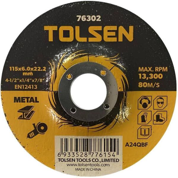 

Диск шлифовальный Tolsen по металлу, 115х6.0х22.2мм (76302T)