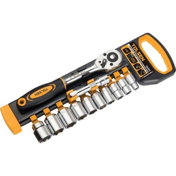 

Набор инструментов Tolsen Профи, набор торцевых головок 3/8", 12шт, CrV (15151)