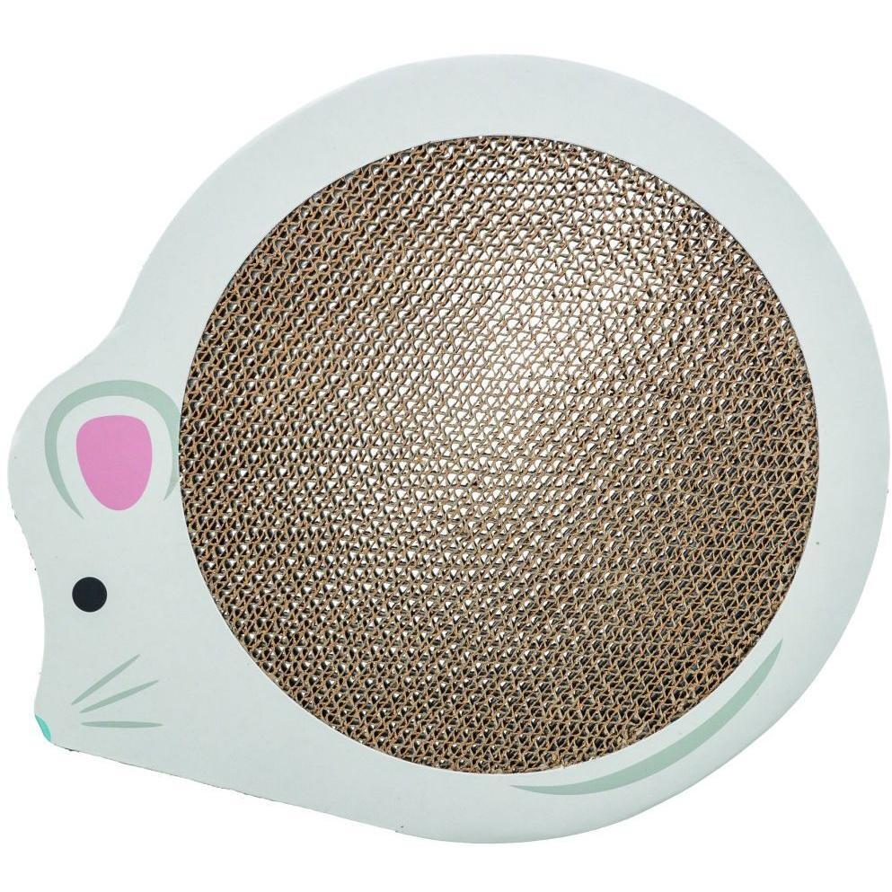 Когтеточка для котят Trixie картонная в форме мыши с кошачьей мятой 35х2,5х29,5см белая фото