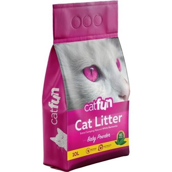 Наповнювач для котячого туалету Catfun бентонітовий з ароматом дитячої присипки 10л (23.5KDK.00144)фото1