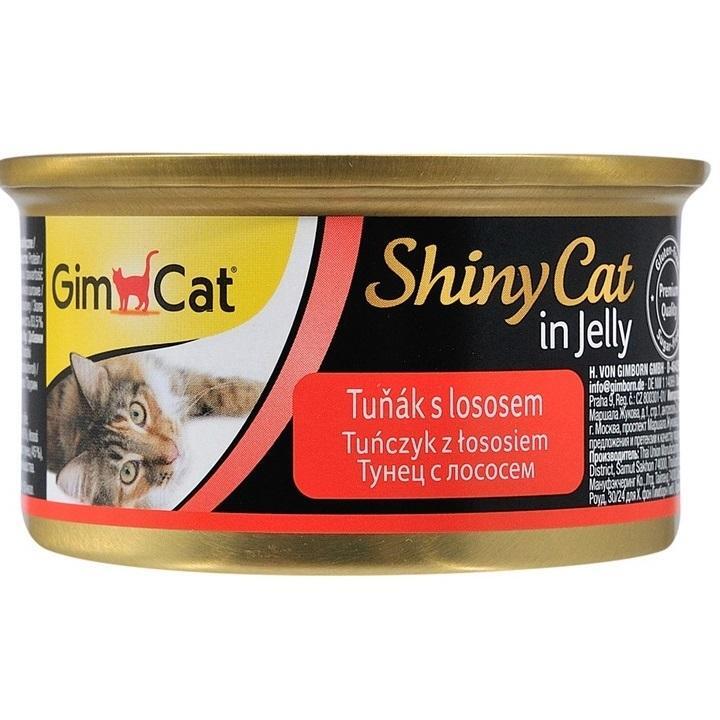 Корм влажный для котов GimCat Shiny Cat с тунцом и лососем в желе 70г фото