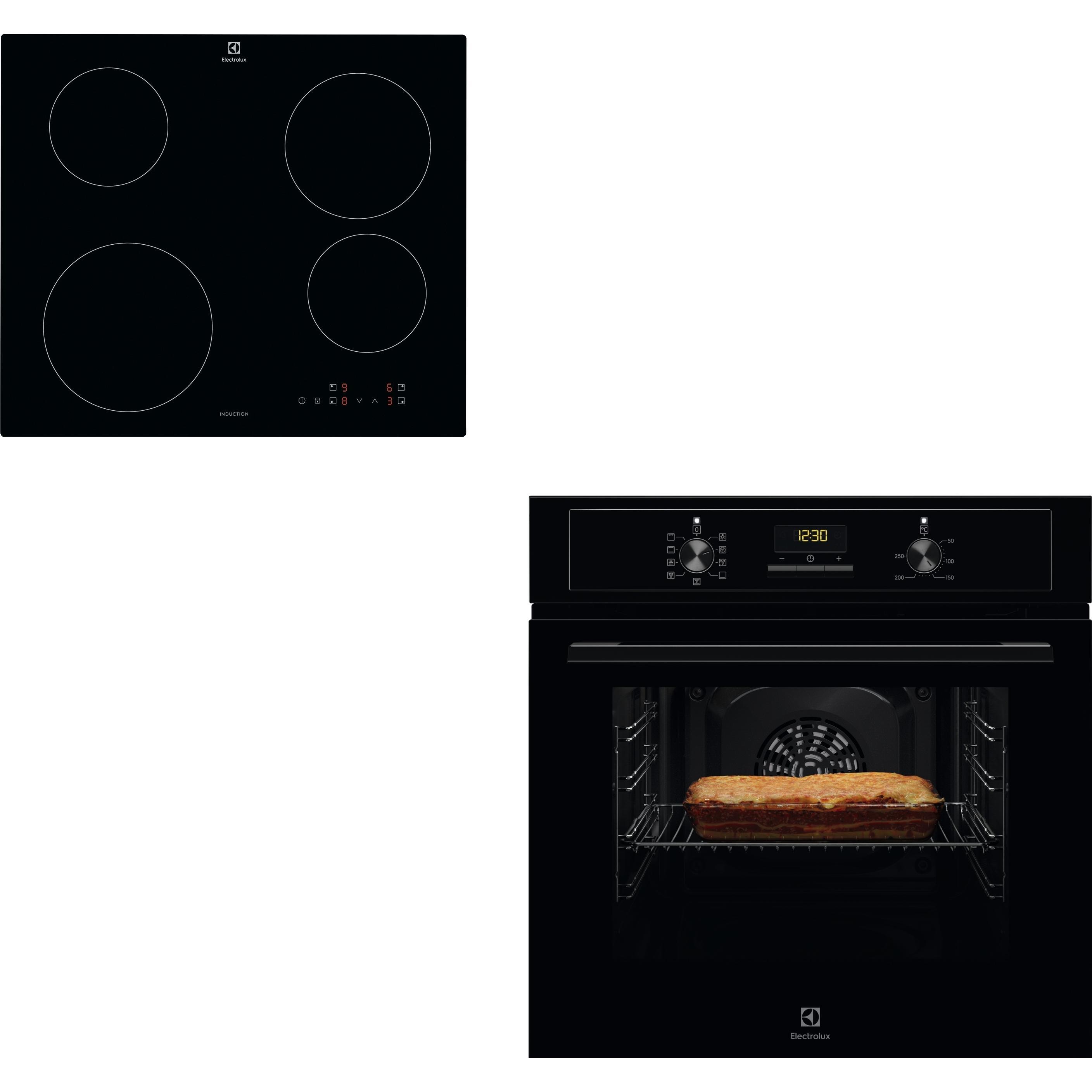 Комплект варочная поверхность индукционная Electrolux EIB60420CK + духовой шкаф Electrolux EOF3H50BK фото1