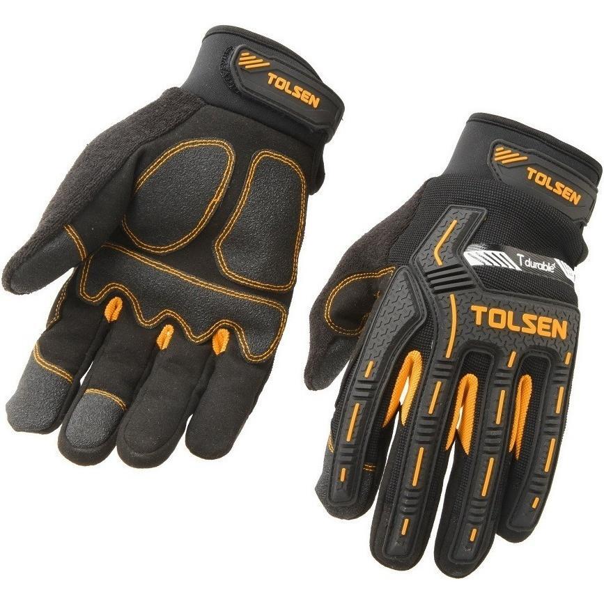 Рукавички робочі Tolsen, р.10/XL, чорно-помаранчеві (45047T)фото1