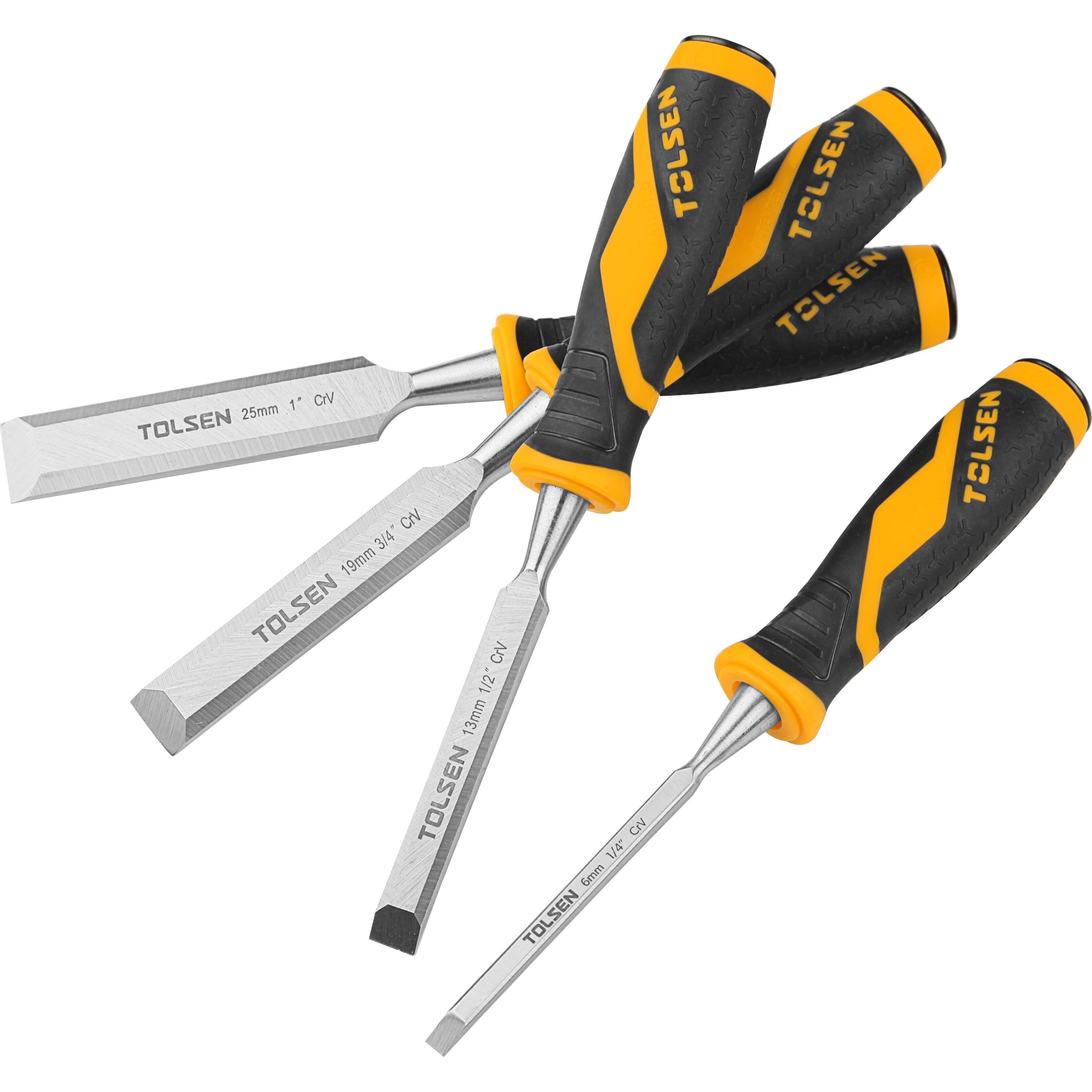 Набір стамесок Tolsen Профі 6-13-19-25 мм, 125мм, 4шт (25384T)фото1