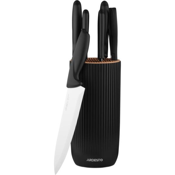 

Набор ножей с блоком Ardesto Gemini, 7 предметов, черный (AR2107BL)
