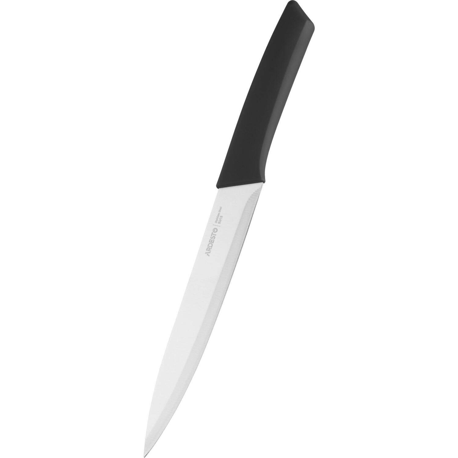 Кухонний ніж слайсерний Ardesto Gemini Gourmet, 20.5см, чорний (AR2132SB)фото