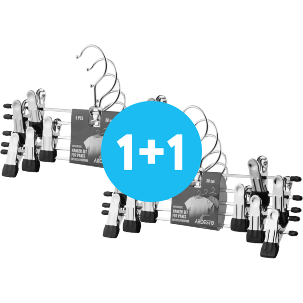 Вешалки для штанов с прищепками Ardesto 30см 5 шт черные (ARHC2805BC)