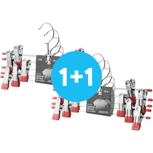 Вешалки для штанов с прищепками Ardesto 30см 5 шт красные (ARHC2805RC)