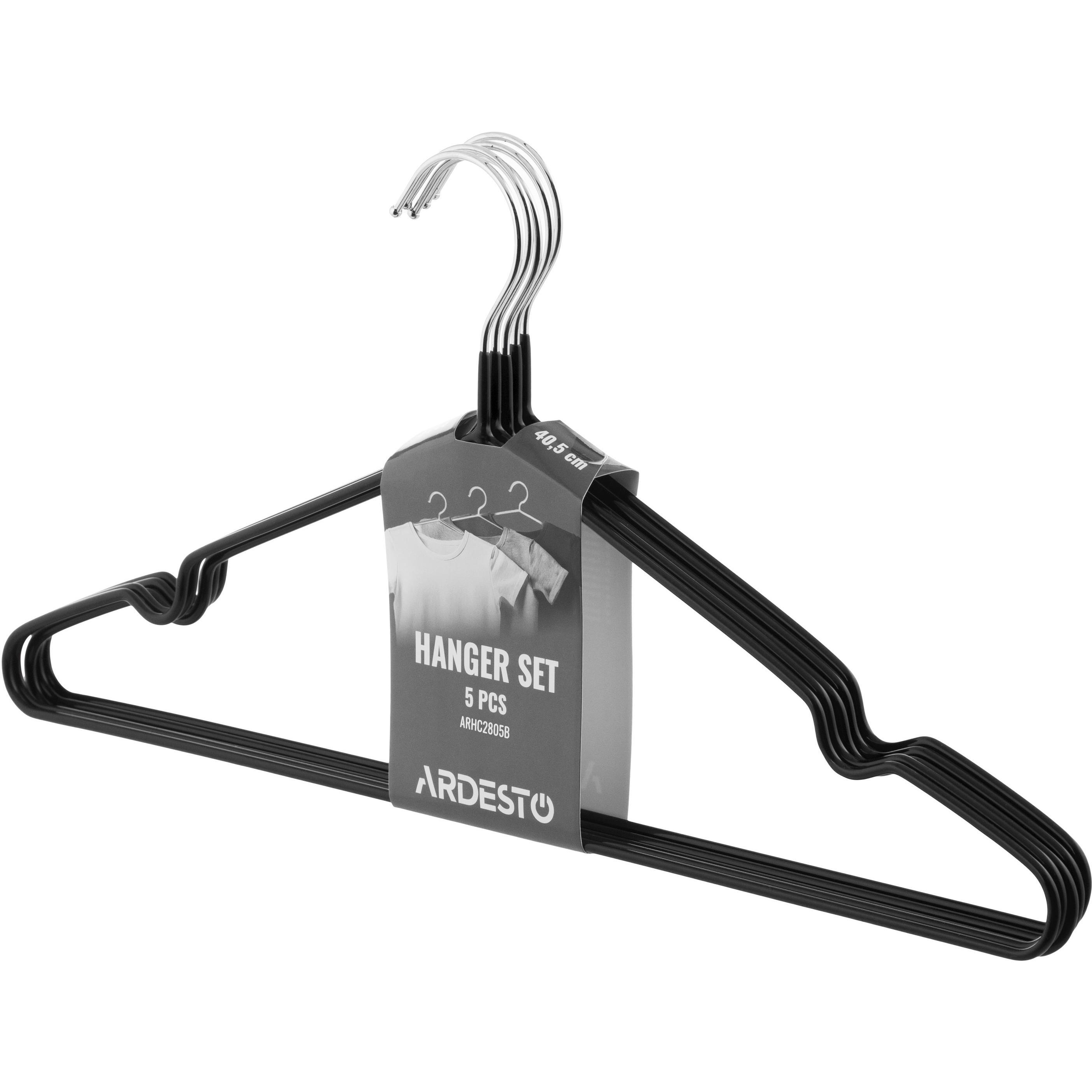 Вішаки для одягу ARDESTO 40.5см 5 шт чорні (ARHC2805B)фото1