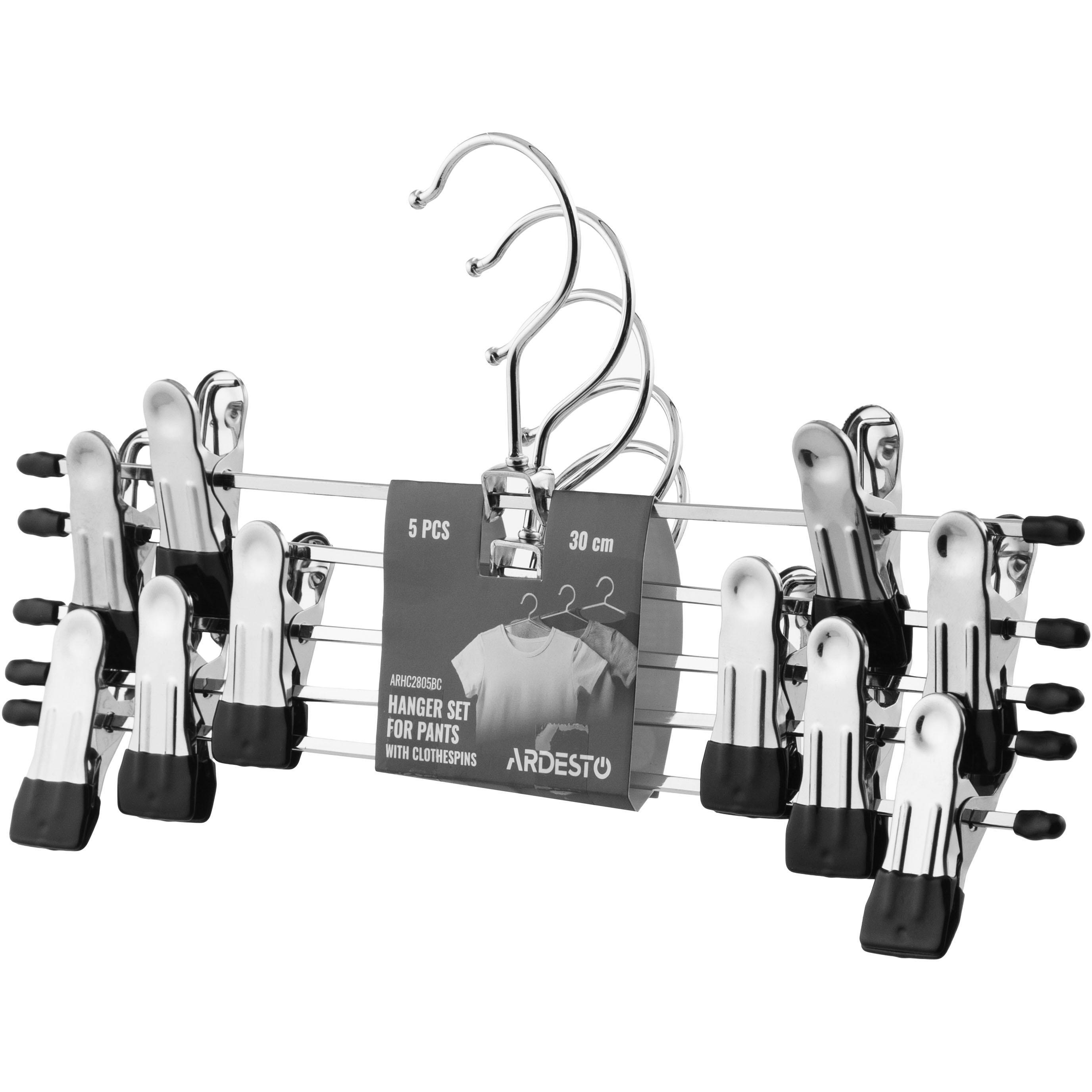 Вешалки для штанов с прищепками ARDESTO 30см 5 шт черные (ARHC2805BC) фото 1